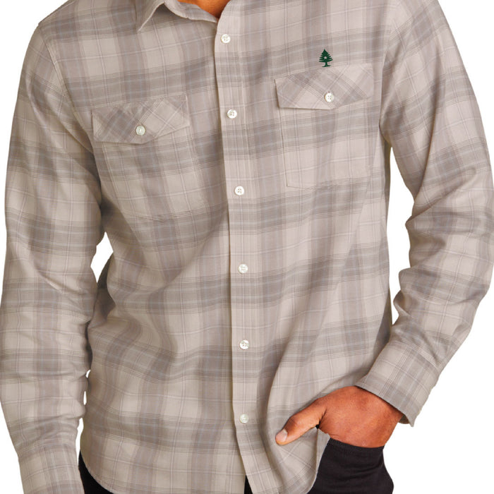 Men's Plaid Flannel Shirt Grey