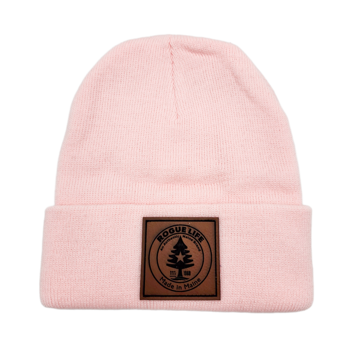 Rogue Life Logo Leather Patch Knit Beanie