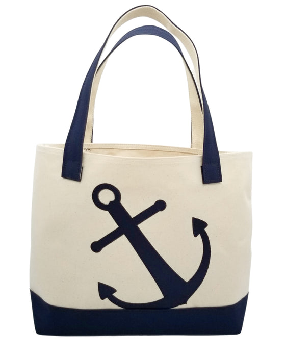 Anchors Away Large Navy Tote Bag