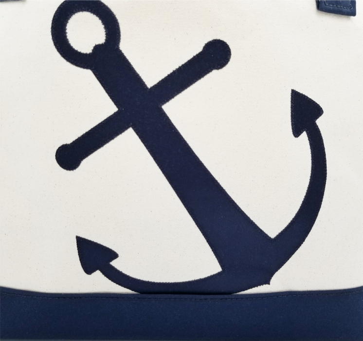 Anchors Away Large Navy Tote Bag