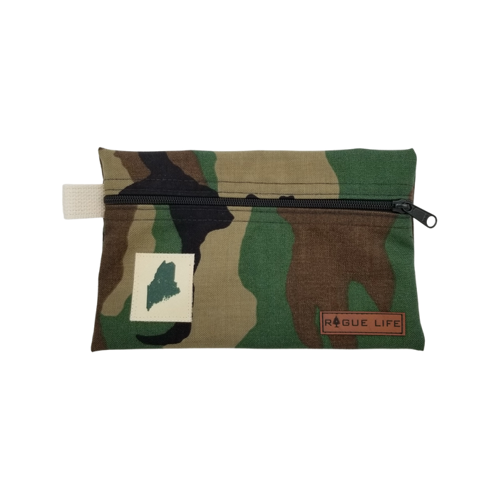 ME State Large Zipper Pouch /w Leather Patch