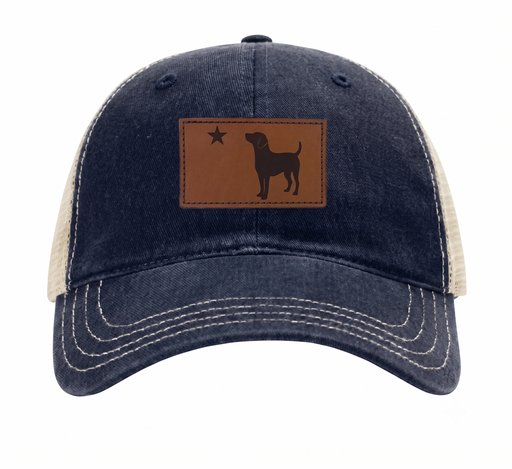 Leather Maine Dog Flag Trucker Hat ROGUE LIFE Co. Hat