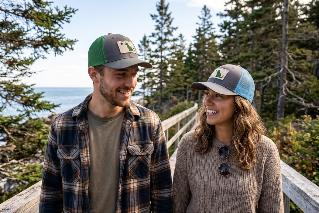 Maine Cat Flag Structured Trucker Hat ROGUE LIFE Co. Hat