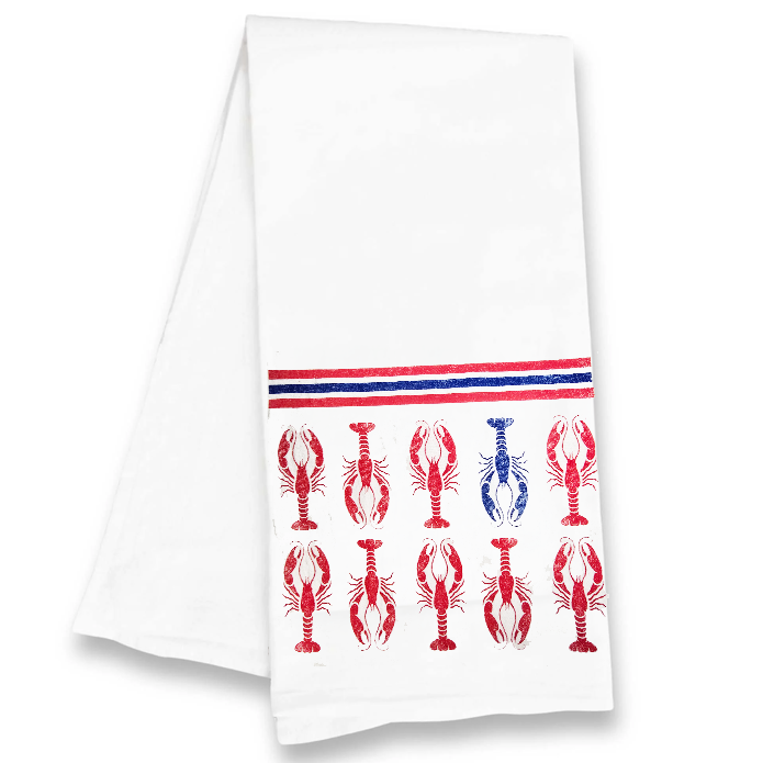 Americana Lobsters Kitchen Tea Towel