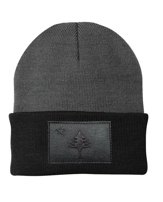 ME Flag Black Patch on Grey/Black Beanie