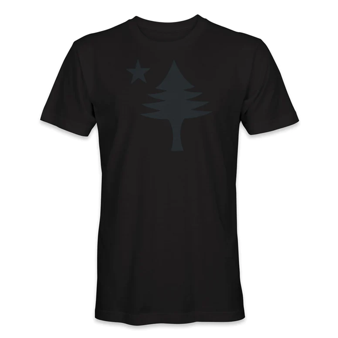 Maine Flag All Black T-shirt