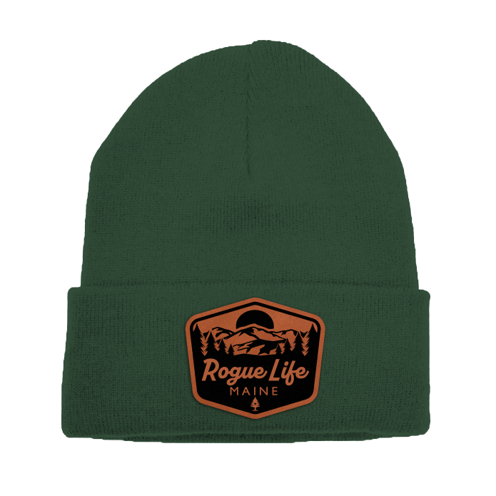 Rogue Life Mountains Leather Patch Fleece-Lined Knit Beanie