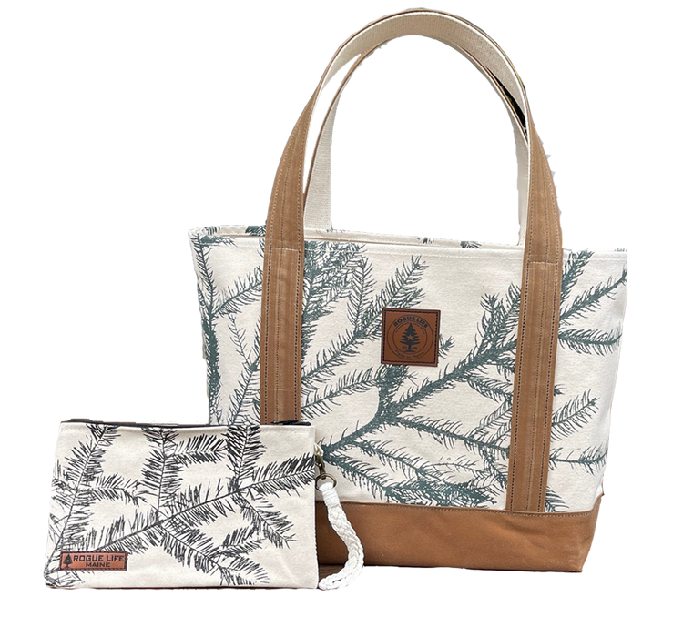 Tree Farm Spruce Large Tote FOREST GREEN/WAX COTTON