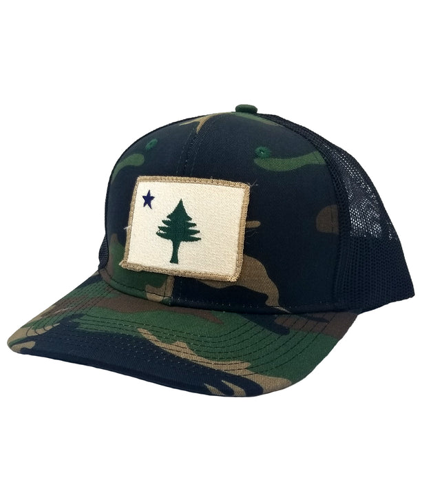 ME Flag Patch Camo Trucker Hat