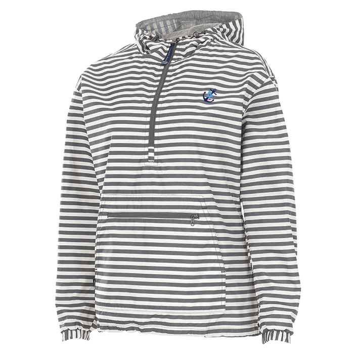 Women's Striped Windbreaker Lined Pullover - Anchor