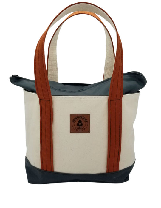 Medium Tote with Zipper Top Coal/Clay